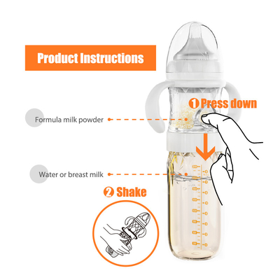 Anti Kolik Berdiri Leher Malam Menyusui Botol Bayi Multi Fungsi Pembuatan Formula / Pencampuran / Dispenser Botol Bayi 240ml