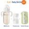 8oz / 240ml 3 In 1 termostat kaca susu botol susu dengan Dispenser Formula Malam Makan Botol Bayi