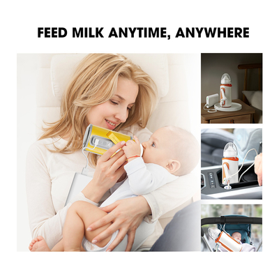 USB Rechargeable Temperature Bottle Warmer Portabel Tipe C Lima Kecepatan Dapat Disesuaikan Untuk Bayi