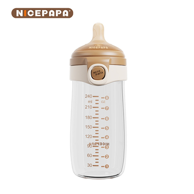 Kualitas Tinggi Kaca Flip-cap Botol tahan gigitan tahan lama puting Cocok untuk bayi baru lahir seperti