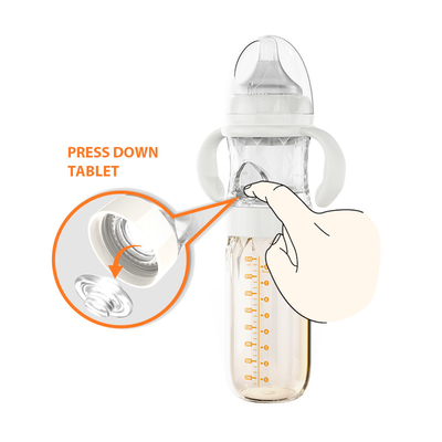 8 Oz Susu Formula Kaca Pencampuran Botol Bayi Lurus Medium Flow BPA Free