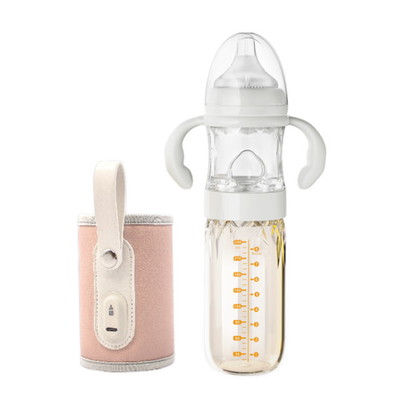 Isolasi USB Baby Bottle Warmer Glass Travel Feeding Set Dengan Penyesuaian Suhu Susu Siram Cepat Botol Bayi Lucu