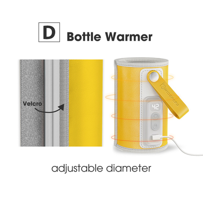USB Rechargeable Temperature Bottle Warmer Portabel Tipe C Lima Kecepatan Dapat Disesuaikan Untuk Bayi