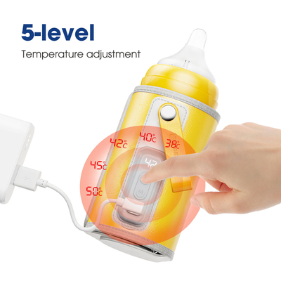 USB Rechargeable Temperature Bottle Warmer Portabel Tipe C Lima Kecepatan Dapat Disesuaikan Untuk Bayi