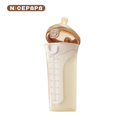Flip-cap Anti-drop Soft Silicone Baby Milk Bottle dengan Natural Response Nipple (Round Hole S Code)