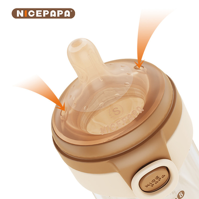 Off-Center Non-Threaded Untuk Gampang Membersihkan Kaca Flip-cap botol bayi Produk Bayi Baru Lahir Velocitys lambat