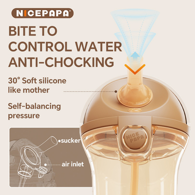 Slip cap PPSU Sippy Cup Natural Pose Baby Gift anti-stroking BPA-Free Bite Resistant Water Sippy anak-anak Baby Love