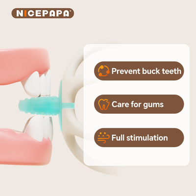 NICEPAPA EXPLORES 100% makanan kelas silikon bayi Teether Sensing menenangkan produk bayi (Merah)