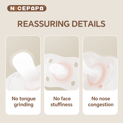 NICEPAPA COMPANION BPA-Free pacifier Tekanan udara Self-penyesuaian 6+ Bulan Dengan Pacify Clip Storage Box