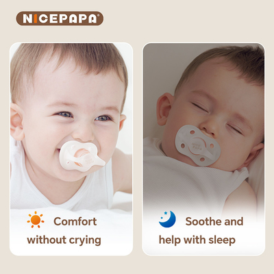 NICEPAPA COMPANION BPA-Free pacifier Tekanan udara Self-penyesuaian 6+ Bulan Dengan Pacify Clip Storage Box