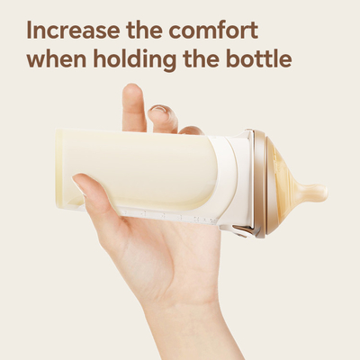 NICEPAPA FLIP-CAP tahan lama Bebas BPA Makanan Berkualitas Silikon Botol Bayi Skala Hollow Grip Mudah (Cross hole M)