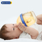 Botol Susu Bayi Mulut Lebar Silikon 300ml Botol Susu Berbentuk Payudara Aliran Sedang